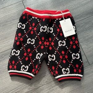 Gucci Kids Black and Red Knit Bottoms